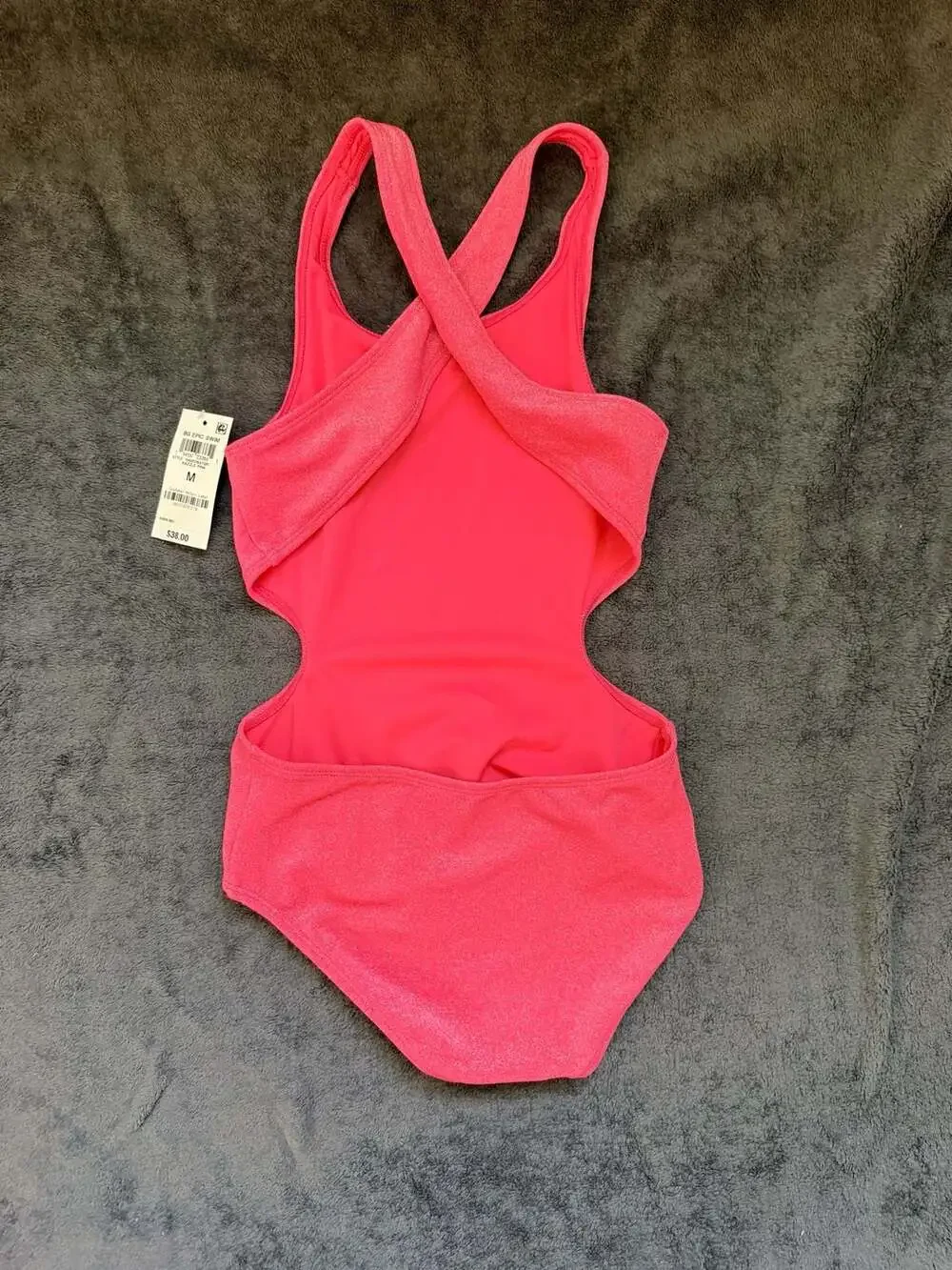 Epic Threads Girls Razzle Pink Shimmer Cutout One-Piece Swimsuit